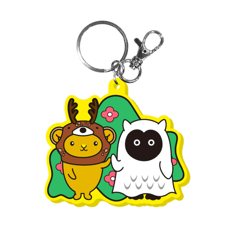 キュンちゃんとキューちゃんのラバーキーホルダー