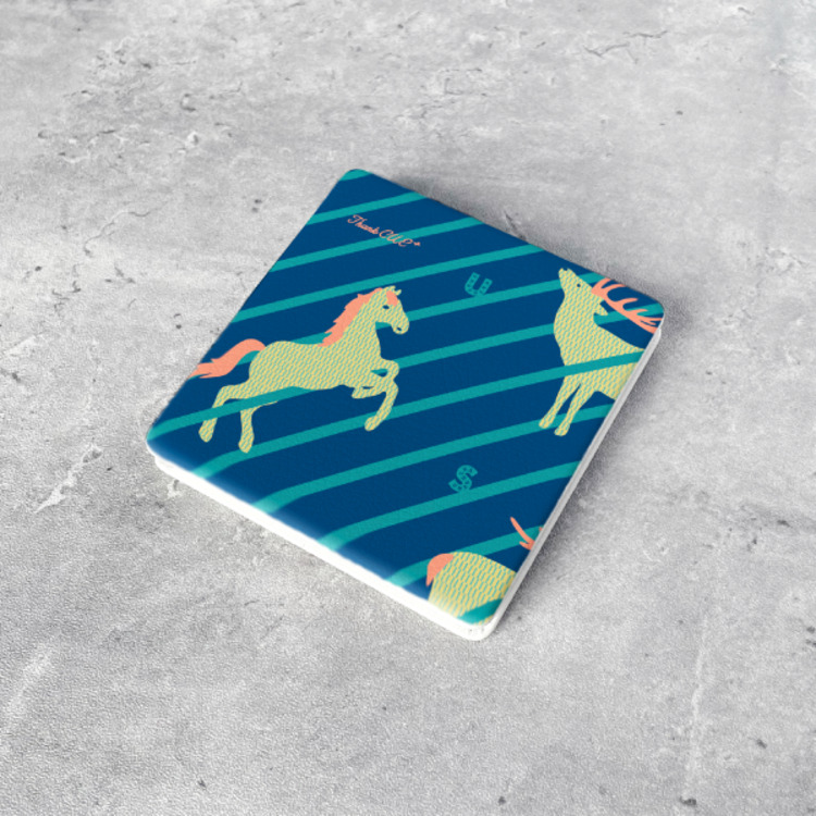 うましか総柄コンパクトミラー