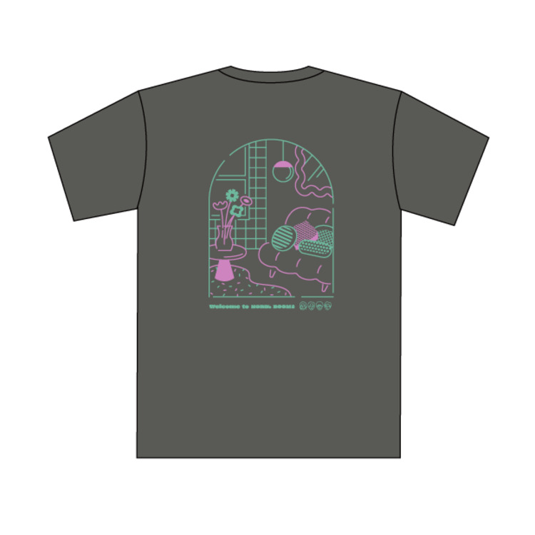 NORDの部屋Tシャツ(ヘイジーブラック)